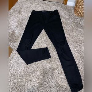 Abercrombie & Fitch black distressed skinny jeans